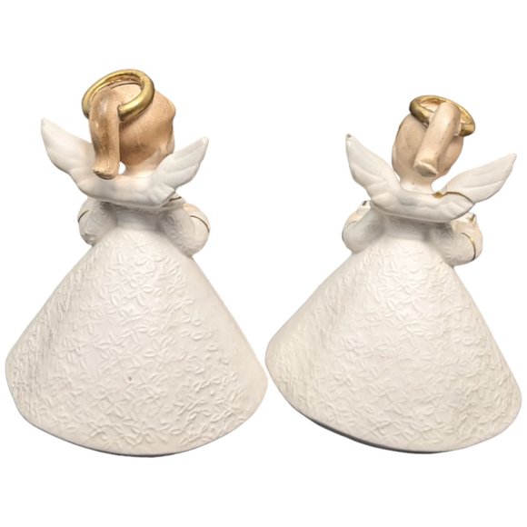 National Potteries Angels Playing Music Instruments Bedford OH Set 2 Vtg Japan - Picture 8 of 16